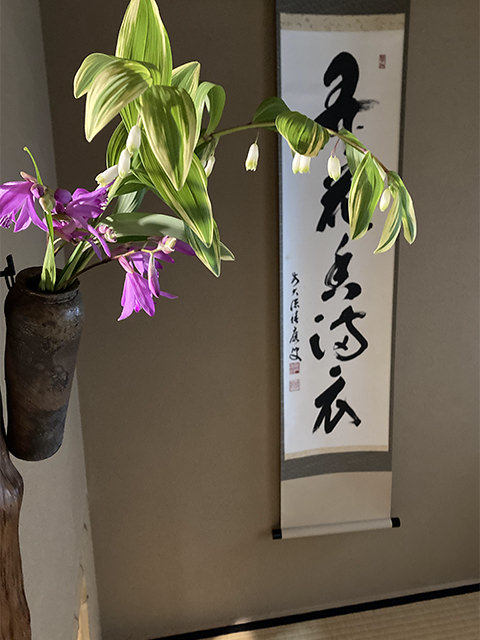 お軸 : 弄花香満衣